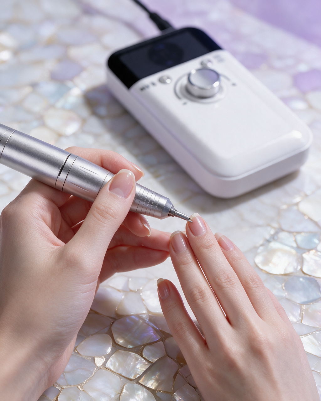 Manucure à la maison avec la ponceuse à ongles SÉVANE Nacre